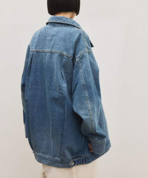 ADAM ET ROPE'(アダムエロペ)の「【WEB限定】スタンドネックデニムジャケット(デニムジャケット・レディース・ブルー/サックス・F)」の10枚目の写真