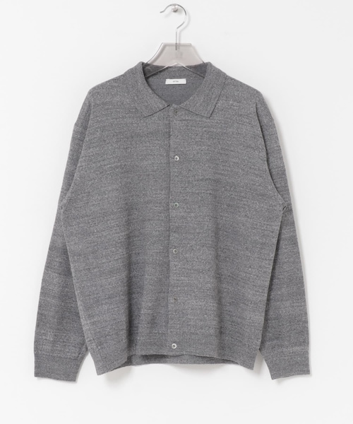 URBAN RESEARCH（アーバンリサーチ）の「ATON　C/W BOUCLE POLO CARDIGAN（ニット/セーター・メンズ・TOP GRAY/BROWN/YELLOW・4/6）」の4枚目の写真