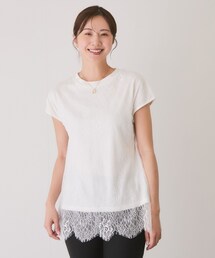 Jayro（ジャイロ）の「レースレイヤードカットソー（Tシャツ/カットソー・レディース）」