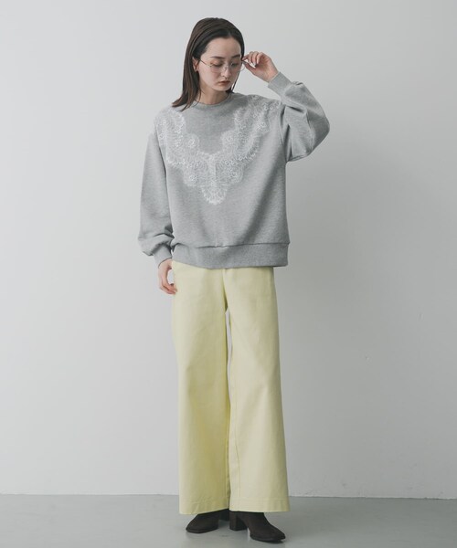 SENSE OF PLACE by URBAN RESEARCH（センスオブプレイスバイアーバンリサーチ）の「レースルーズスウェット（スウェット・レディース・GRAY/OATMEAL/CHARCOAL・One）」の19枚目の写真
