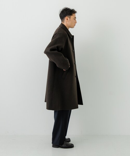 URBAN RESEARCH（アーバンリサーチ）の「WOOL BAL COLLAR COAT（ステンカラーコート・メンズ・KHAKI/BROWN/NAVY/BROWN CH・S/M/L）」の10枚目の写真
