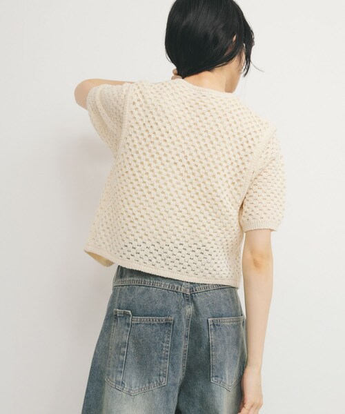 KBF（ケイビーエフ）の「ループヤーンメッシュベスト（ベスト・レディース・IVORY/YELLOW/BLACK・one）」の7枚目の写真