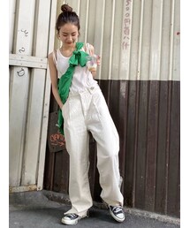 Ungrid | ショルダーストラップカットオフデニム(デニムパンツ)