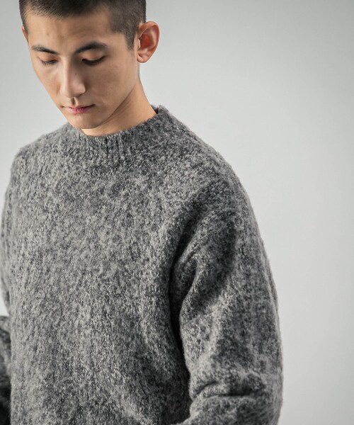 URBAN RESEARCH（アーバンリサーチ）の「new basic MOULINE SHAGGY KNIT（ニット/セーター・メンズ・CHARCOAL/NAVY・M/L）」の7枚目の写真