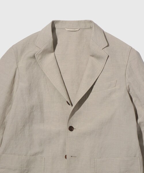 ADAM ET ROPE'（アダムエロペ）の「WOOL LINEN JACKET（ノーカラージャケット・メンズ・ブラック/キナリ/ネイビー系・L/M/S）」の11枚目の写真