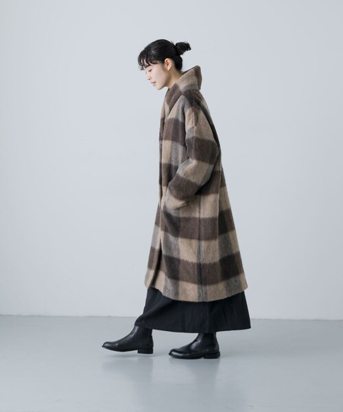 かぐれ（カグレ）の「Honnete　Shawl Collar Coat（テーラードジャケット・レディース・BrownCheck・one）」の7枚目の写真