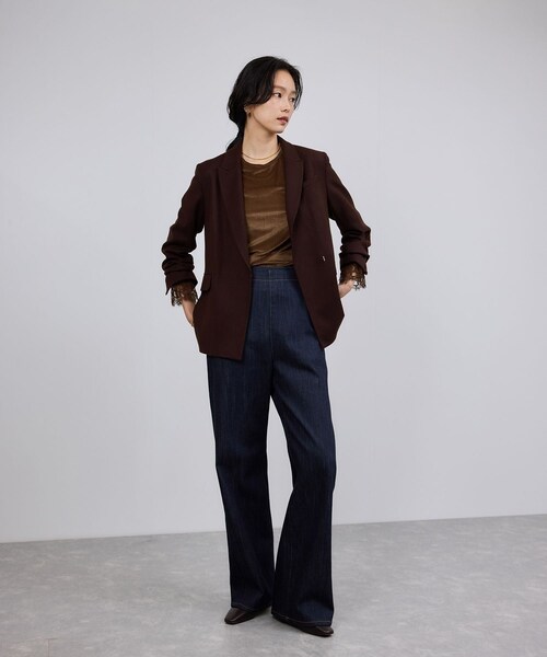 ROPE'（ロペ）の「レース袖シアーベロアカットソー/イージーケア（Tシャツ/カットソー・レディース・ブラック/ブラウン/ピンク系・F）」の9枚目の写真