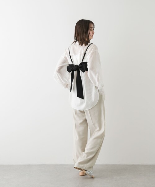 SENSE OF PLACE by URBAN RESEARCH（センスオブプレイスバイアーバンリサーチ）の「バックリボンビスチェ（その他トップス・レディース・BLACK/BEIGE・one）」の7枚目の写真