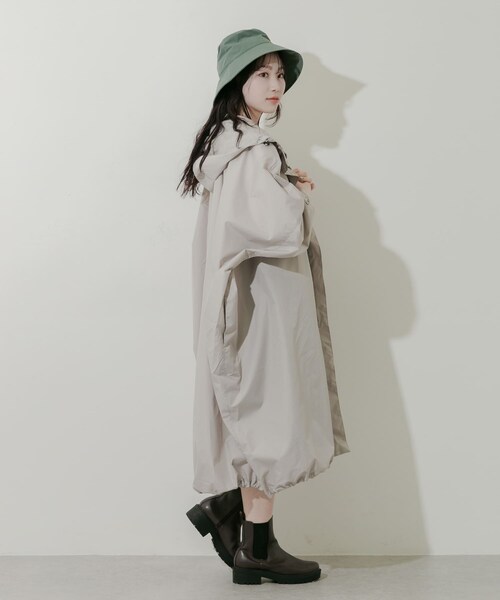 SMELLY（スメリー）の「『WEB限定』because　Mods Poncho（レインコート/ポンチョ・レディース・MNT/GRY・One）」の6枚目の写真