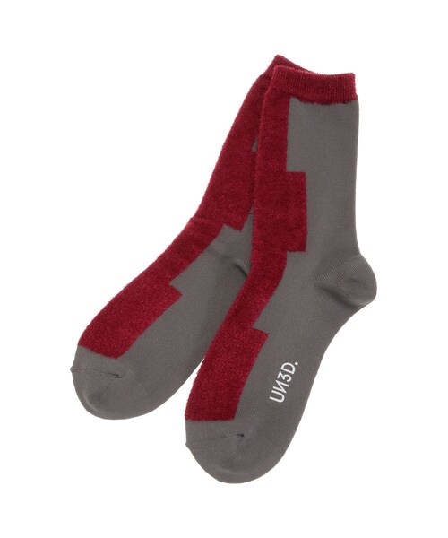 UN3D.(アンスリード)の「BLOCK LINE SOCKS(ソックス/靴下・レディース・レッド/オレンジ/ネイビー・F)」の4枚目の写真