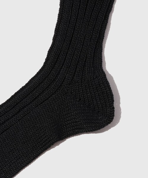ADAM ET ROPE'(アダムエロペ)の「【BATONER/バトナー】LINEN SOCKS(ソックス/靴下・メンズ・ブラック/ホワイト・F)」の6枚目の写真