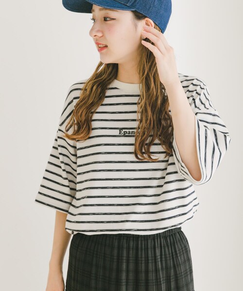 ITEMS URBANRESEARCH（アイテムズ アーバンリサーチ）の「ビンテージライク ボーダーTシャツ（Tシャツ/カットソー・メンズ・BEG/WHT/KHK・M/L）」の2枚目の写真