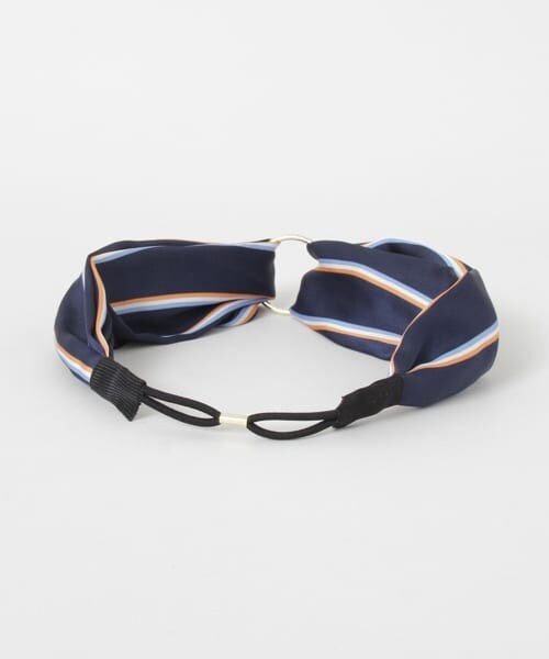 SENSE OF PLACE by URBAN RESEARCH（センスオブプレイスバイアーバンリサーチ）の「メタルリングストライプヘアバンド（ヘアバンド・レディース・WHITE/NAVY・One）」の5枚目の写真