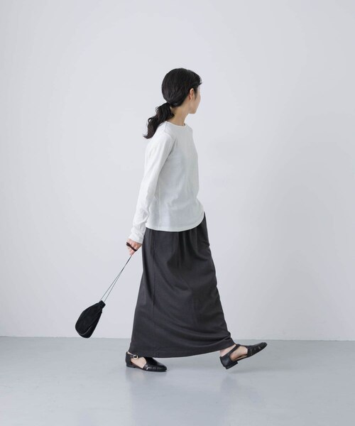 かぐれ（カグレ）の「ハイツイストコットンボートカットソー（Tシャツ/カットソー・レディース・OFF/MINT/BLACK・FREE）」の10枚目の写真