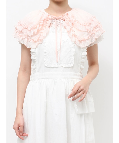 merry jenny（メリージェニー）の「sheer frill 2wayつけ襟（付け襟・レディース・オフホワイト/アイボリー/ピンク・F）」の9枚目の写真