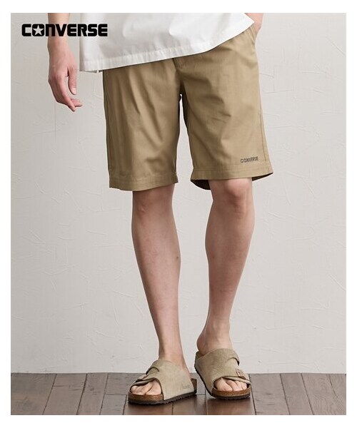 nissen（ニッセン）の「ツイルショートパンツ CONVERSE（コンバース）（パンツ・メンズ・18べージュ/36ライトグリーン/49ブラック・M/L/LL）」の2枚目の写真