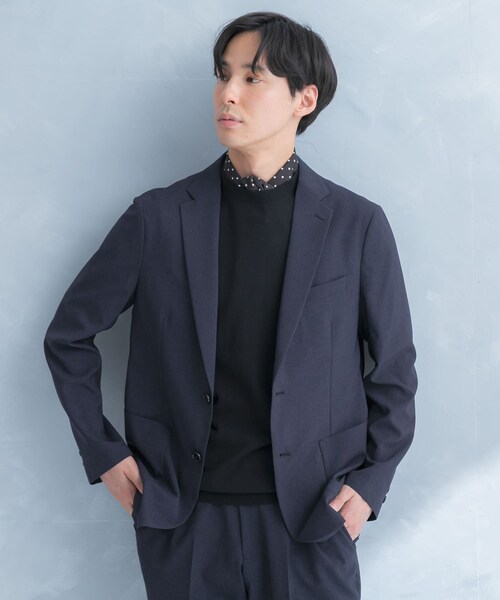 URBAN RESEARCH DOORS(アーバンリサーチドアーズ)の「LIFE STYLE TAILOR リネンライクコンフォータブルジャケット(テーラードジャケット・メンズ・BLUE NAVY/GRAY/OLV BROWN・S/M/L/XL)」の4枚目の写真