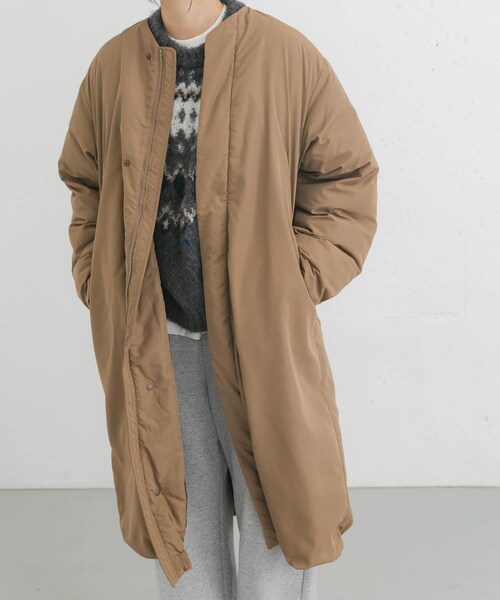 EKAL（エカル）の「『UR TECH』中綿 ノーカラーコート（その他アウター・レディース・ダークブラウン/モカ/チャコール・one）」の16枚目の写真