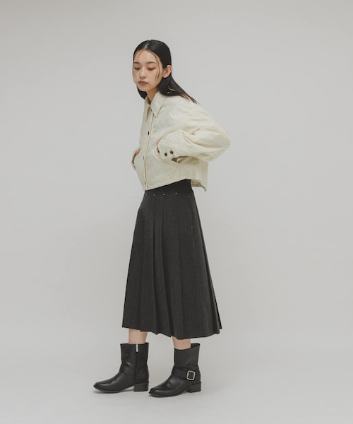 KBF（ケイビーエフ）の「プリーツミディスカート（スカート・レディース・CHARCOAL/BROWN・One）」の21枚目の写真