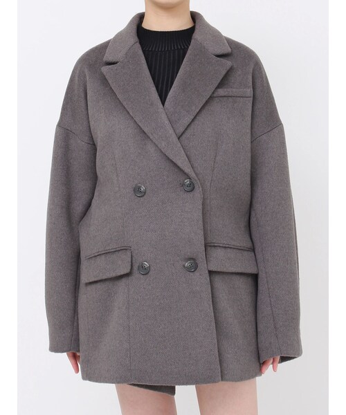 MURUA（ムルーア）の「ウール混オーバーテーラードジャケット（テーラードジャケット・レディース・グレー/モカ・F）」の4枚目の写真