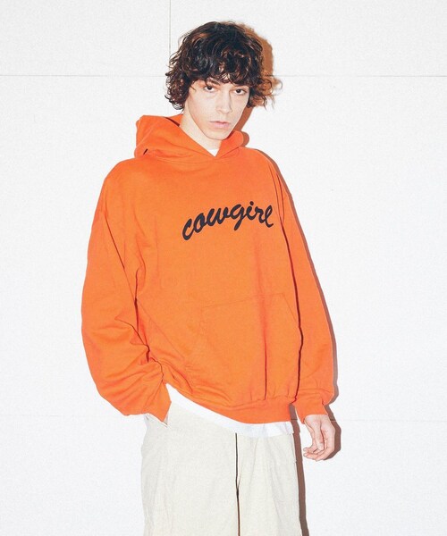 bonjour records(ボンジュールレコーズ)の「cowgirl/カウガール Script Hoodie(パーカー・レディース・オレンジ・L/M/XL)」の10枚目の写真