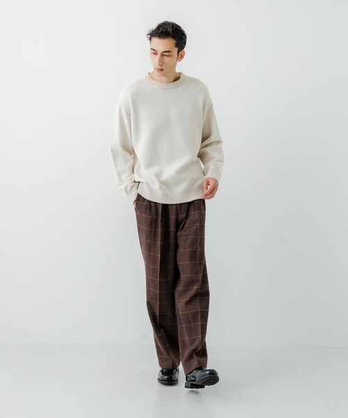 URBAN RESEARCH（アーバンリサーチ）の「ローゲージモールニット（ニット/セーター・メンズ・WHITE/GREEN/NAVY/BLACK・M/L）」の9枚目の写真
