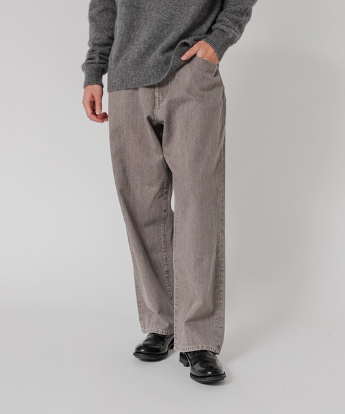 URBAN RESEARCH(アーバンリサーチ)の「11.8oz COL/DENIM WIDE PANTS(デニムパンツ・メンズ・MOCHA/BLEACH・M/L)」の5枚目の写真