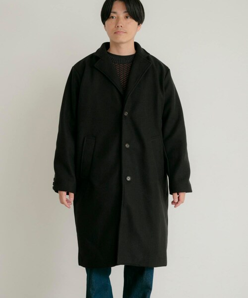 ITEMS URBANRESEARCH（アイテムズ アーバンリサーチ）の「ウールライクメルトン チェスターコート（チェスターコート・メンズ・MOC/BLK/KHK・M/L）」の17枚目の写真