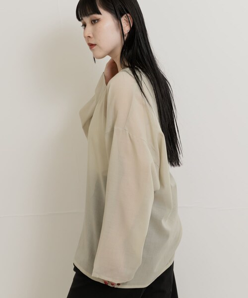 THE GOODLAND MARKET（ザグッドランドマーケット）の「&her　Voile Tops（シャツ/ブラウス・レディース・CREAM・one）」の6枚目の写真