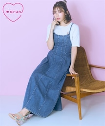 marun | ＜大きいサイズ＞後編み上げデニムキャミワンピース marun(ワンピース)