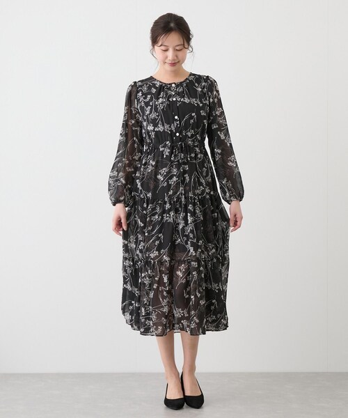 Jayro（ジャイロ）の「フラワーシフォンワンピース（ワンピース・レディース・ブラック/ホワイト系・F）」の5枚目の写真