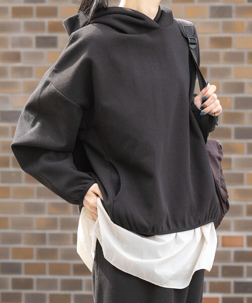 EKAL（エカル）の「ウォームドジャージフーディー（その他トップス・レディース・アイボリー/ブラック/ブラウン・one）」の14枚目の写真