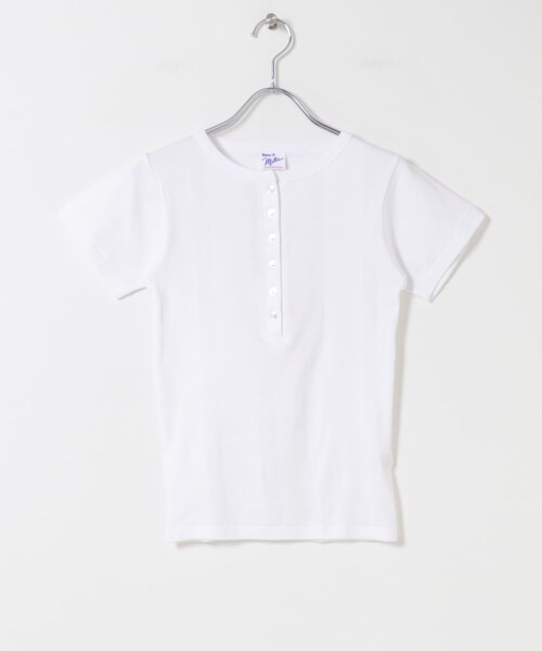 KBF（ケイビーエフ）の「Miller　Panel ribbed Henley tee（Tシャツ/カットソー・レディース・WHITE/BLK-W3/CGRY・Free）」の5枚目の写真