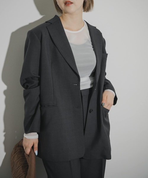 THE GOODLAND MARKET（ザグッドランドマーケット）の「cwtch　WOOL TAILOR JACKET（その他アウター・レディース・GRAY/CHARCOAL・Free）」の2枚目の写真