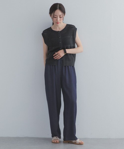 URBAN RESEARCH DOORS（アーバンリサーチドアーズ）の「リヨセルデニムイージーパンツ（デニムパンツ・レディース・BLACK/INDIGO・M/L）」の21枚目の写真