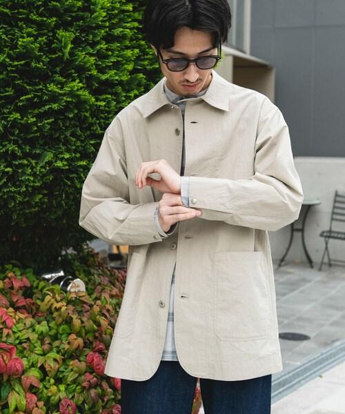 URBAN RESEARCH DOORS（アーバンリサーチドアーズ）の「バイオウォッシュ カバーオール ミドルジャケット（カバーオール・メンズ・GREIGE/CHARCOAL・M/L）」の5枚目の写真