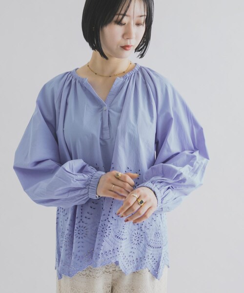 THE GOODLAND MARKET（ザグッドランドマーケット）の「FANAKA　チュニックブラウス（シャツ/ブラウス・レディース・WHITE/BLACK/BLUE・Free）」の20枚目の写真