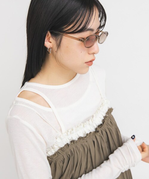 KBF（ケイビーエフ）の「オーバルフレームサングラス（メガネ・レディース・BROWN/D.BROWN・One）」の16枚目の写真
