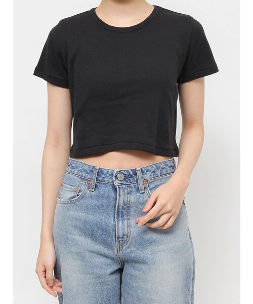 Ungrid（アングリッド）の「フィットショートTee（Tシャツ/カットソー・レディース・オフホワイト/ブラック/レッド・F）」の6枚目の写真