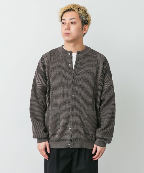 URBAN RESEARCH DOORS（アーバンリサーチドアーズ）の「YASHIKI　SHINRYO CARDIGAN（カーディガン/ボレロ・メンズ・BLACK/MIX GRAY/GREIGE・1/2）」の16枚目の写真