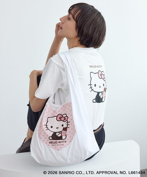 ROPE' PICNIC(ロペピクニック)の「【ROPE' PICNIC×ハローキティ】折りたたみエコバッグ(エコバッグ/サブバッグ・レディース・ホワイト/ローズピンク・F)」の9枚目の写真