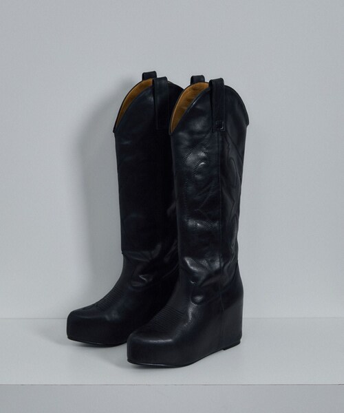 ADAM ET ROPE'(アダムエロペ)の「【J'aDoRe・店舗限定】【TANAKA(タナカ)】WESTERN LONG BOOTS(ブーツ・レディース・ブラック・23.5/24.5/25.5)」の3枚目の写真