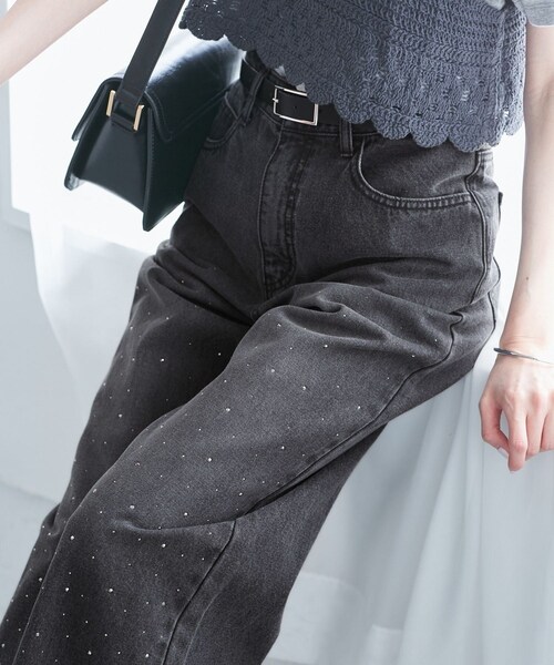 ROPE' PICNIC（ロペピクニック）の「キラキラビジューデニム（デニムパンツ・レディース・ネイビー/ブルー/ブラック系・36/38/40）」の21枚目の写真