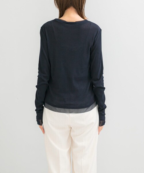 URBAN RESEARCH ROSSO（アーバンリサーチロッソ）の「シアードッキングカットソー（Tシャツ/カットソー・レディース・OFF/MOON STONE/NAVY・FREE）」の17枚目の写真