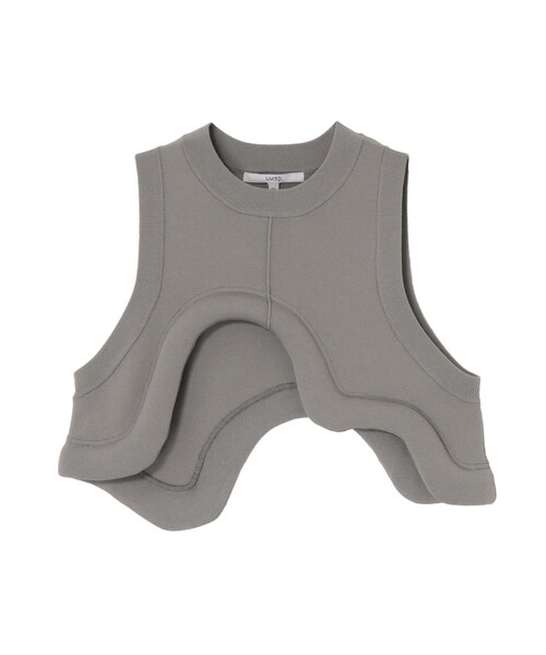 UN3D.(アンスリード)の「EDGE WAVE KNIT VEST(ニット/セーター・レディース・グレー/ブラック/オレンジ/ターコイズ・F)」の2枚目の写真