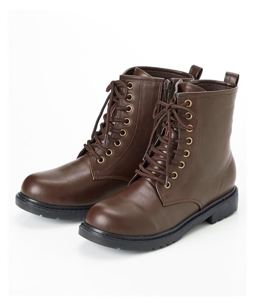 nissen（ニッセン）の「【ゆったり幅広】編上げショートブーツ（低反発中敷）（ワイズ４Ｅ）（ブーツ・メンズ・黒/ダークブラウン/エクリュ・M=23.0~23.5cm/4E/L=24.0~24.5cm/4E/LL=25.0~25.5cm/4E/3L=26.0~26.5cm/4E）」の10枚目の写真