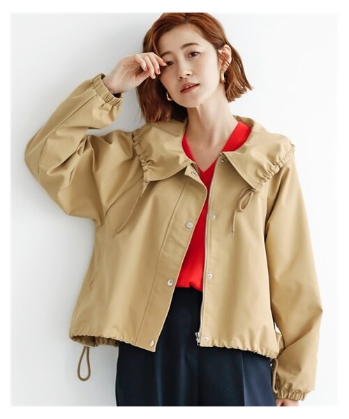 holiday ベージュ ミリタリージャケット ショート丈 ショート丈ミリタリージャケット ポケット ジャケット[品番