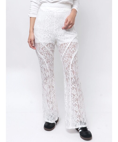 dazzlin（ダズリン）の「カーブパネルレースパンツ（その他パンツ・レディース・オフホワイト/ブラック/パープル・S/M）」の15枚目の写真