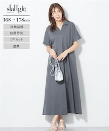 slattgir | 高身長 美ラクRUタッチシャツワンピース(接触冷感・抗菌防臭・UVカット・遮熱)(トールサイズ)(ワンピース)