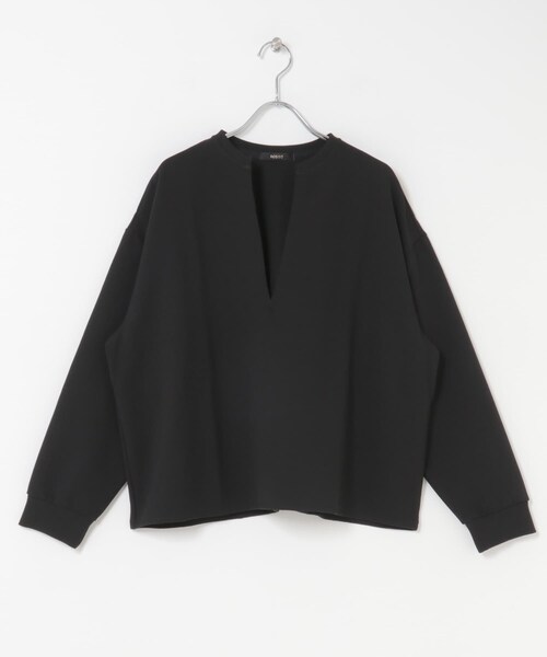 URBAN RESEARCH ROSSO（アーバンリサーチロッソ）の「Vネックジョーゼットプルオーバー（Tシャツ/カットソー・レディース・WHITE/BLACK・FREE）」の13枚目の写真